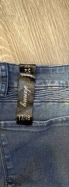 Women's Dark Blue Skinny Ribbed Knee Jeans
